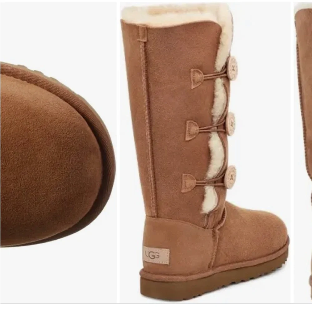 “Ugg” Bailey triple button boot in chestnut;size 5 - Picture 3 of 16